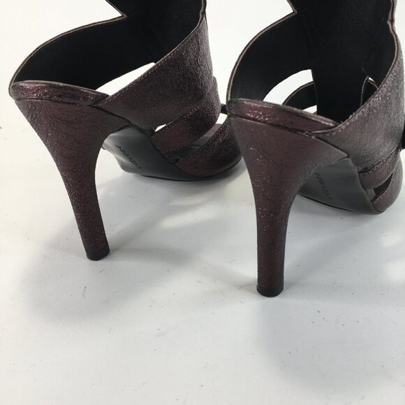 Caressa Grace Metallic Cooper Leather Ankle Strap Heels Size 6.5M - Picture 7 of 14